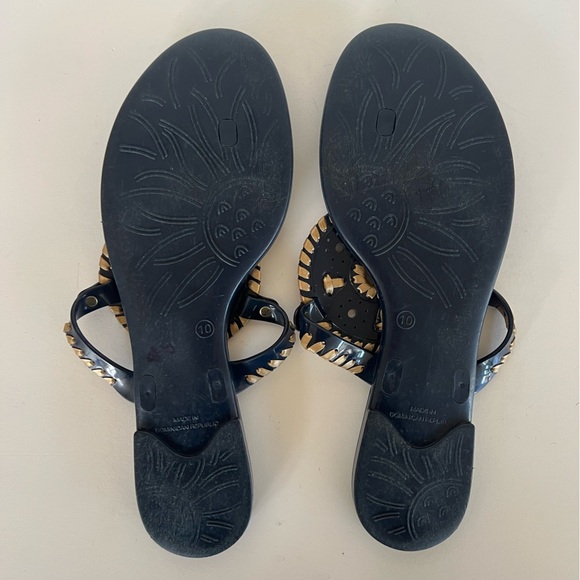 Jack Rogers Georgica Jelly Sandals in Midnight Navy Blue + Gold, size 10 - Picture 7 of 9